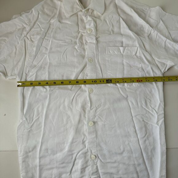 Dharma Trading Co. Short Sleeve Collared Button Up White Pocket Shirt Size Med - Picture 5 of 10